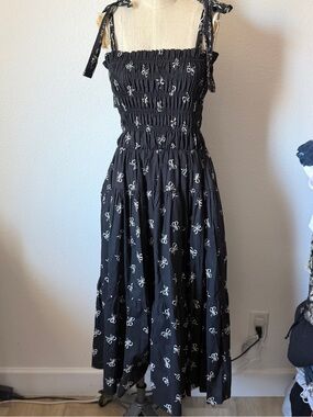 en saison organza gingham midi dress English Factory